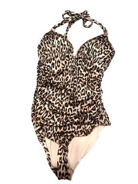 Victoria's Secret Leopard One-Piece Swimsuit in Tan and Black